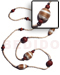 Coco Necklace 2-3mm Coco Pklt Bleach W/ 20mm Round Wrapped Wood Beads And Rubber Seed Combi / 32 In.