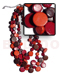 Coco Necklace 3 Layers 10mm And 15mm Alt. Orange/red/brown Coco Sidedrill