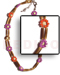 Coco Necklace 2 Rows Sig-id W/ 2-3 Lavender/red/tiger Coco Pklt. Flower-w/ Ext. Chain