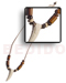 Coco Necklace Wax Cord W/ Coco Pklt/wood Beads & Tube W/ Bone Tusk Pendant