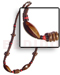 Coco Necklace 2-3mm Coco Pklt. Nat. Brown.red W/ Football Wood Beads