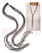 Resin - Glass Beads Necklaces Scarf Necklace - 7 Rows Black/tclear Glass Beads W/ Tassled White Mongo Shells / 36 In.