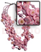 Resin - Glass Beads Necklaces 5 Rows 10mm Pink Coco ,glass Beads And Pearls Combi