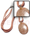 Resin - Glass Beads Necklaces 2 Layers Leather Thong W/ Oval Shape Corals 45mmx35mm In Clear Resin / Peach Tones / 18in.