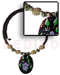 Seeds  Necklaces 2-3mm Black Coco Pokalet Wire Choker W/ Buri Seeds Accent And 40mm Oval Handpainted Black Tab Pendant