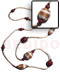 Seeds  Necklaces 2-3mm Coco Pklt Bleach W/ 20mm Round Wrapped Wood Beads And Rubber Seed Combi / 32 In.