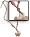 Seeds  Necklaces Flower 40mm Hammershell W/ Buri Seeds And 2-3mm Coco Heishe Natural