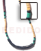 Shell Necklace 4-5mm Melo Shell W/ 4-5mm Coco Heishe Green / Maroon & 7-8mm Coco Heishe Black