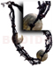 Shell Necklace 3 Pcs. 30mm Round Blacklip Shells In 4 Layers Glass Beads W/ Blacktab Chips Accent
