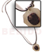 Shell Necklace Freeform 35mm Hammershell Pendant W/ Embossed Skin On Wax Cord