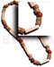 Wooden Necklace 8mm Cylinder Palmwood,8mm Round Wood Beads W/ Nat. White Wood Flat Rectangle Combi