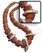 Wooden Necklace 10mm/15mm/20mm Peach Coco Pklt. W/ Nat. White Wood Rings Accent / 18 In.