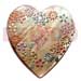 Bone Horn Pendants Heart 45mm Mop W/ Handpainted Design - Floral / Embossed