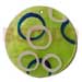 Coco Pendants Round Green 50mm Capiz Shell W/ Handpainted Design