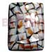 Coco Pendants 45mmx35mm Rectangular Laminated Cowrie Tiger Shell Chips W/ Resin Backing