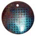 Coco Pendants Round 40mm Blacktab W/ Handpainted Design - Aqua Blue Mesh /embossed