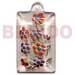 Coco Pendants Dogtag 35mmx20mm Clear White Resin W/ Handpainted Design - Floral / Embossed