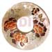 Hand Painted Shell Coco Wooden Pendants Round 50mm Kabibe Shell Donut W/ Handpainted Design - Floral/embossed