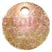 Hand Painted Shell Coco Wooden Pendants Round 50mm Pink Kabibe Shell W/ Handpainted Design - Floral/embossed