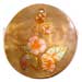 Hand Painted Shell Coco Wooden Pendants Round 40mm Brownlip W/ Handpainted Design - Floral/embossed