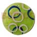 Hand Painted Shell Coco Wooden Pendants Round Green 50mm Capiz Shell W/ Handpainted Design