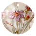 Hand Painted Shell Coco Wooden Pendants Round 40mm Hammershell W/ Handpainted Design - Floral/embossed