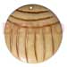 Hand Painted Shell Coco Wooden Pendants 40mm Round Grooved Natural White Bone