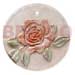 Hand Painted Shell Coco Wooden Pendants Round 40mm Hammershell W/ Handpainted Design - Floral / Embossed