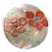 Hand Painted Shell Coco Wooden Pendants Round 40mm Hammershell W/ Handpainted Design - Floral / Embossed