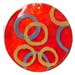 Shell Pendants Round Red 50mm Capiz Shell W/ Handpainted Design