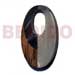 Shell Pendants 55mmx35mm Oval Inlaid Palmwood W/ Pearl Resin Combi W/ 23mm Oval Hole