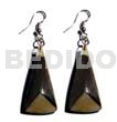 Resin Earrings Dangling 38mmx15mm Laminated Multi-sided Blacklip/mop Combi W/ Black 6mm Resin Backing