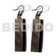 Resin Earrings Dangling 40mmx10mm Blacklip Bar W/ 5mm Black Resin Backing