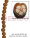Seeds Beads Kukui Seed / Mocca W/ Flower Design On 2 Sides / 16 Pcs. Per Strand