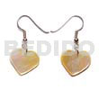 Shell Earrings Dangling Mop 30mm Heart Earrings