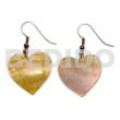 Shell Earrings Dangling Heart Mop 25mmx25mm