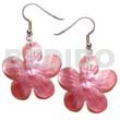Shell Earrings 35mm Pink Hammershell Flower
