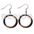 Wooden Earrings Dangling 35mmx5mm Ring Camagong Tiger Wood